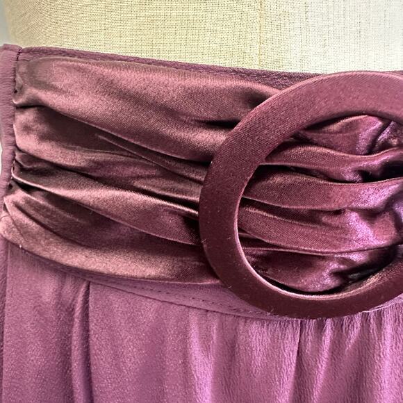 Cache purple high waist wide leg palazzo cumberbund pants‎ Size 12 Deadstock NWT - Picture 14 of 15